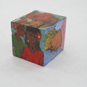 Hand Painted Wood Block by Rumiko "Rumi"  Tsuda Estate, Image 6.