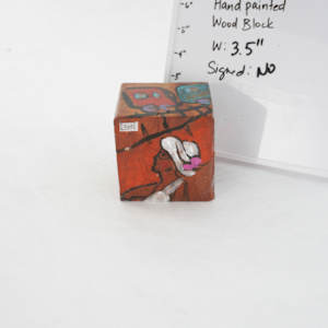 Hand Painted Wood Block by Rumiko "Rumi"  Tsuda Estate, Image 1.