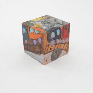 Hand Painted Wood Block by Rumiko "Rumi"  Tsuda Estate, Image 4.