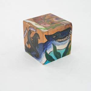 Hand Painted Wood Block by Rumiko "Rumi"  Tsuda Estate, Image 3.