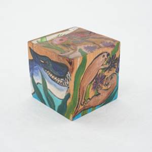 Hand Painted Wood Block by Rumiko "Rumi"  Tsuda Estate, Image 9.