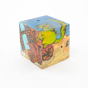 Hand Painted Wood Block by Rumiko "Rumi"  Tsuda Estate, Image 4.
