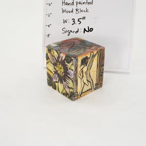Hand Painted Wood Block by Rumiko "Rumi"  Tsuda Estate, Image 1.