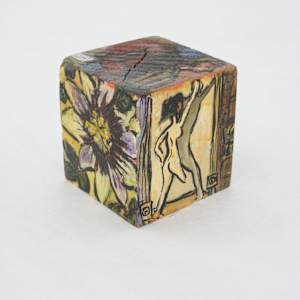 Hand Painted Wood Block by Rumiko "Rumi"  Tsuda Estate, Image 5.