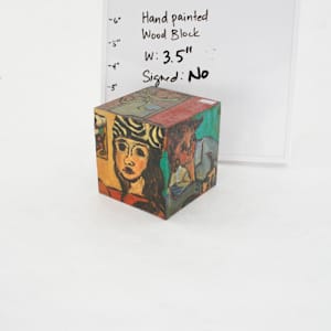 Hand Painted Wood Block by Rumiko "Rumi"  Tsuda Estate, Image 1.