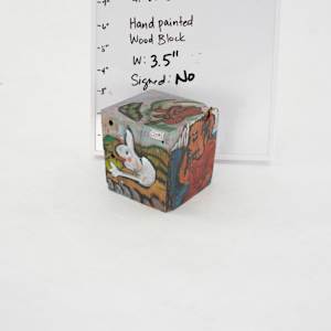 Hand Painted Wood Block by Rumiko "Rumi"  Tsuda Estate, Image 1.