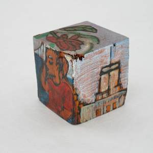 Hand Painted Wood Block by Rumiko "Rumi"  Tsuda Estate, Image 4.