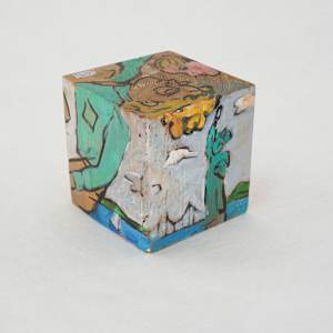 Hand Painted Wood Block by Rumiko "Rumi"  Tsuda Estate, Image 2.