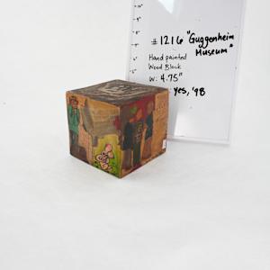 Hand Painted Wood Block - "Guggenheim Museum" by Rumiko "Rumi"  Tsuda Estate, Image 1.