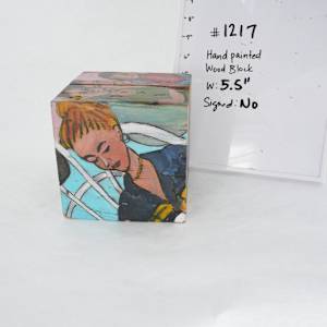 Hand Painted Wood Block by Rumiko "Rumi"  Tsuda Estate, Image 1.