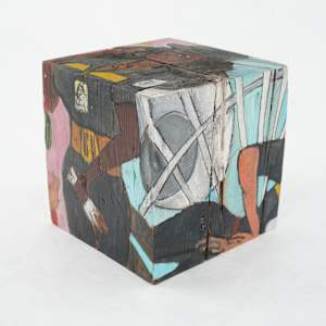 Hand Painted Wood Block by Rumiko "Rumi"  Tsuda Estate, Image 4.