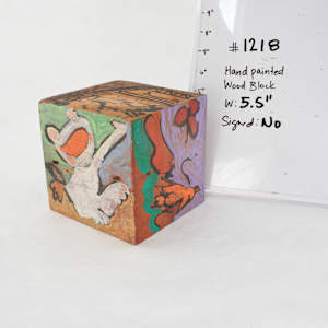 Hand Painted Wood Block by Rumiko "Rumi"  Tsuda Estate, Image 1.