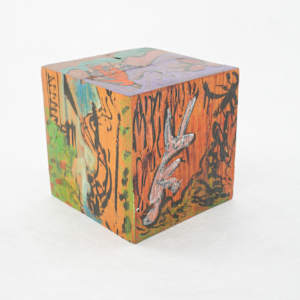 Hand Painted Wood Block by Rumiko "Rumi"  Tsuda Estate, Image 4.