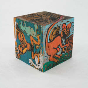 Hand Painted Wood Block by Rumiko "Rumi"  Tsuda Estate, Image 3.
