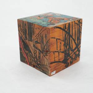 Hand Painted Wood Block by Rumiko "Rumi"  Tsuda Estate, Image 4.