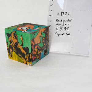 Hand Painted Wood Block by Rumiko "Rumi"  Tsuda Estate, Image 1.