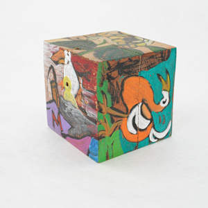 Hand Painted Wood Block by Rumiko "Rumi"  Tsuda Estate, Image 3.