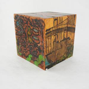 Hand Painted & Carved Wood Block by Rumiko "Rumi"  Tsuda Estate, Image 4.