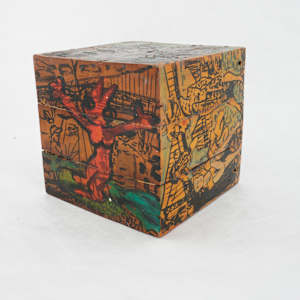 Hand Painted & Carved Wood Block by Rumiko "Rumi"  Tsuda Estate, Image 5.