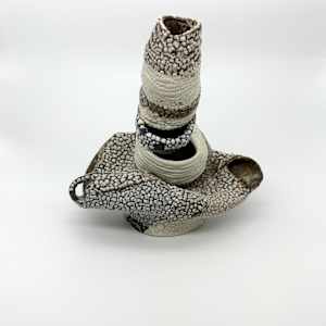 Birthday 2, Mixed Clay Vase #17-28 by Rumiko "Rumi"  Tsuda Estate, Image 4.