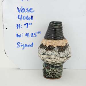Wild Wave, Vase with Shigaraki Clay & White Porcelain by Rumiko "Rumi"  Tsuda Estate, Image 4.
