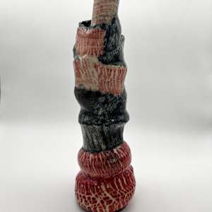 Vase - Red & Black by Rumiko "Rumi"  Tsuda Estate, Image 2.