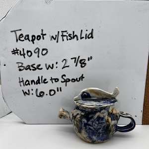 Teapot with Fish Lid by Rumiko "Rumi"  Tsuda Estate, Image 1.
