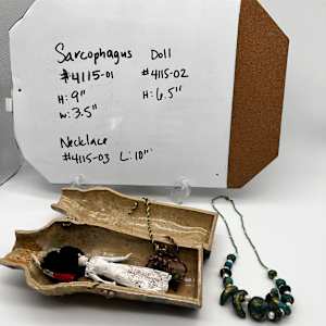 Sarcophagus, Doll & Necklace by Rumiko "Rumi"  Tsuda Estate, Image 1.