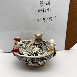 Bowl with Animal Sculptures by Rumiko "Rumi"  Tsuda Estate, Image 1.