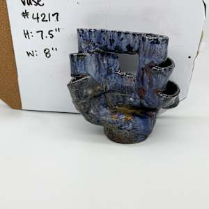 Blue Vase bamboo shaped by Rumiko "Rumi"  Tsuda Estate, Image 2.