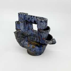 Blue Vase bamboo shaped by Rumiko "Rumi"  Tsuda Estate, Image 4.