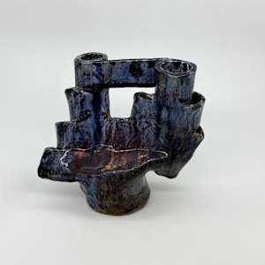 Blue Vase bamboo shaped by Rumiko "Rumi"  Tsuda Estate, Image 5.