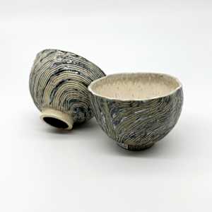 Bowl (Wave) Blue Interior & Pink Interior by Rumiko "Rumi"  Tsuda Estate, Image 2.