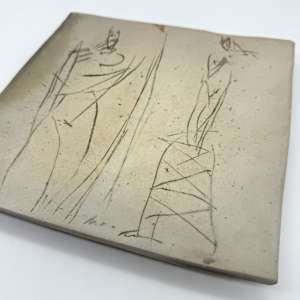 Decorative Plate - Figure Drawing by Rumiko "Rumi"  Tsuda Estate, Image 3.