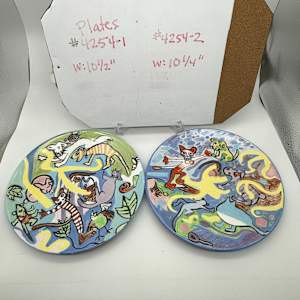 Cat & Dog Themed Plates by Rumiko "Rumi"  Tsuda Estate, Image 1.