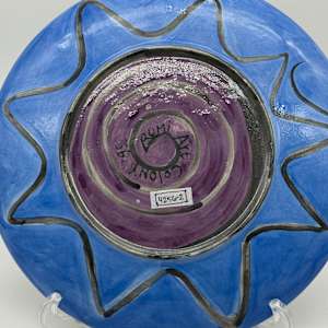 Bird & Flower Plate (1 of 2) Purple by Rumiko "Rumi"  Tsuda Estate, Image 3.