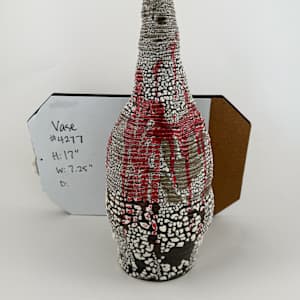 Vase | Red Underglaze Drips by Rumiko "Rumi"  Tsuda Estate, Image 1.