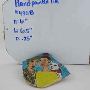 Hand Painted Tile by Rumiko "Rumi"  Tsuda Estate, Image 1.