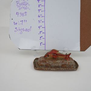Red Fish Butter Dish by Rumiko "Rumi"  Tsuda Estate, Image 1.