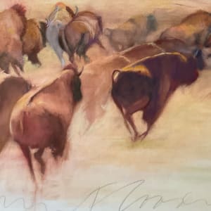 Bison stampede by Jeanne Goodman