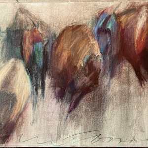 Colorful bison running forward by Jeanne Goodman, Image 1.