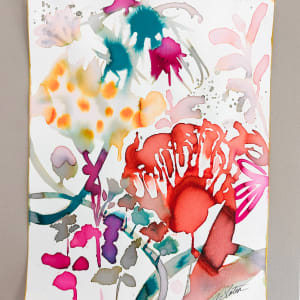 The Netherlands by Nicole Slater  Image: This beautiful paper art measures 18 x 14" and comes with a mat board for easy display. It has been securely attached using archival museum tape, creating a visually pleasing border. The organic waves in the paper are intentional and add to its charm. You can frame it using your preferred frame or remove the hinge mount for a more customized look. This art piece will be a great addition to your collection.