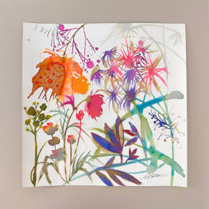 The Cornwall by Nicole Slater  Image: This beautiful paper art measures 16 x 16" and comes with a mat board for easy display. It has been securely attached using archival museum tape, creating a visually pleasing border. The organic waves in the paper are intentional and add to its charm. You can frame it using your preferred frame or remove the hinge mount for a more customized look. This art piece will be a great addition to your collection.