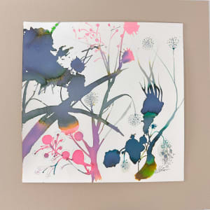The Anchorage by Nicole Slater  Image: This beautiful paper art measures 16 x 16" and comes with a mat board for easy display. It has been securely attached using archival museum tape, creating a visually pleasing border. The organic waves in the paper are intentional and add to its charm. You can frame it using your preferred frame or remove the hinge mount for a more customized look. This art piece will be a great addition to your collection.