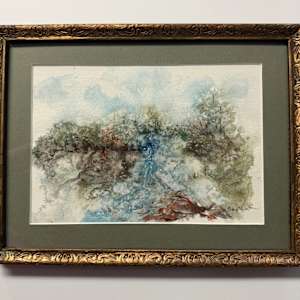 Morgan Falls (U.P. Michigan) by Cheryl Ann Boc-Chidester  Image: Framed with conservation materials in a vintage frame