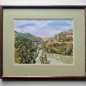 Ancient City on a Hill (Toledo, Spain) by Cheryl Ann Boc-Chidester  Image: Ancient City on a Hill, framed with conservation materials