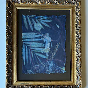 Thelxinoe Returns by Cheryl Ann Boc-Chidester  Image: Thelxinoe Returns, framed in archival materials in a vintage frame