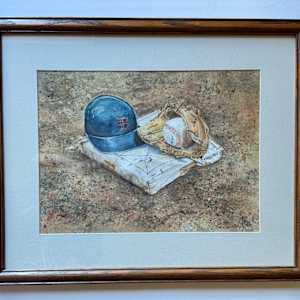 Left on Base by Cheryl Ann Boc-Chidester  Image: Left on Base, framed