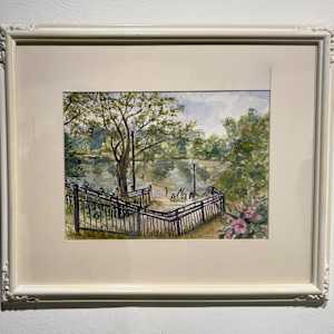 Newburg Lake (Hines Park) by Cheryl Ann Boc-Chidester  Image: Newburg Lake, matted and archivally framed