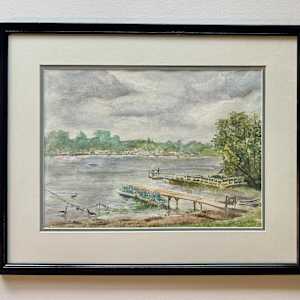 A Cloudy, Quiet Day (on Independence Lake, Michigan) by Cheryl Ann Boc-Chidester  Image: A Cloudy, Quiet Day, matted and archivally framed